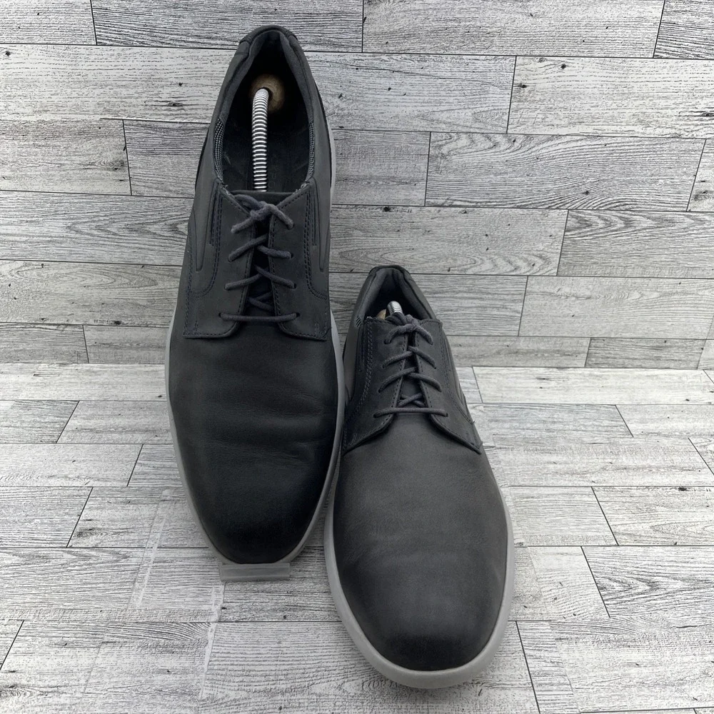 Rockport Total‎ Motion Gray Leather Plain Toe Sneaker Shoes Men Size 11